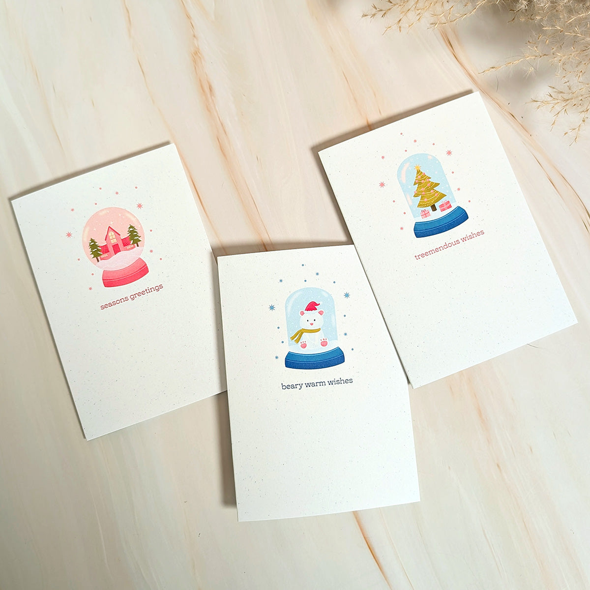 Beary Warm Wishes Snow Globe Mini Holiday Card