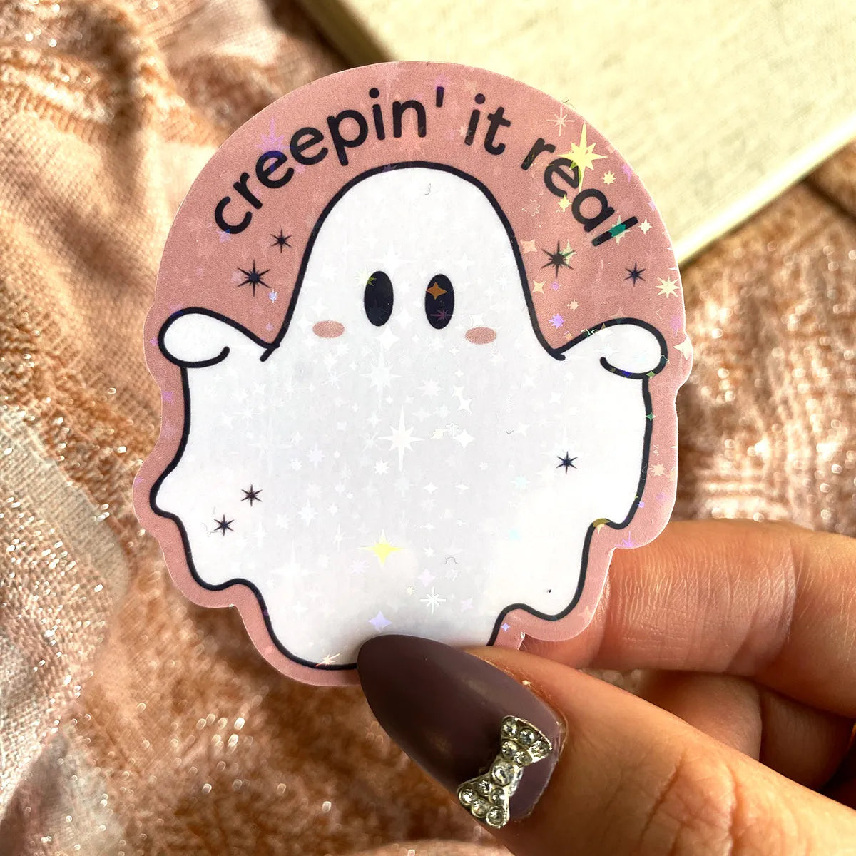  Creepin' It Real Sticker Cheeky Peach Designs Sticker art-noise.myshopify.com creepin-it-real-sticker