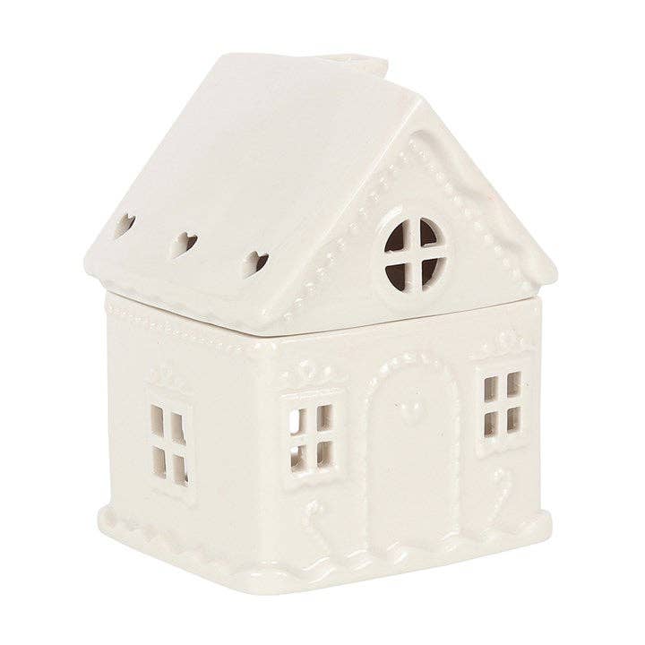 White Christmas Gingerbread House Oil Burner Eloise and Oliver Wax Melter art-noise.myshopify.com white-christmas-gingerbread-house-oil-burner