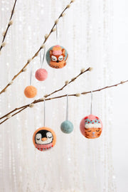 Animal Christmas Baubles Needle Felting Kit for Beginners