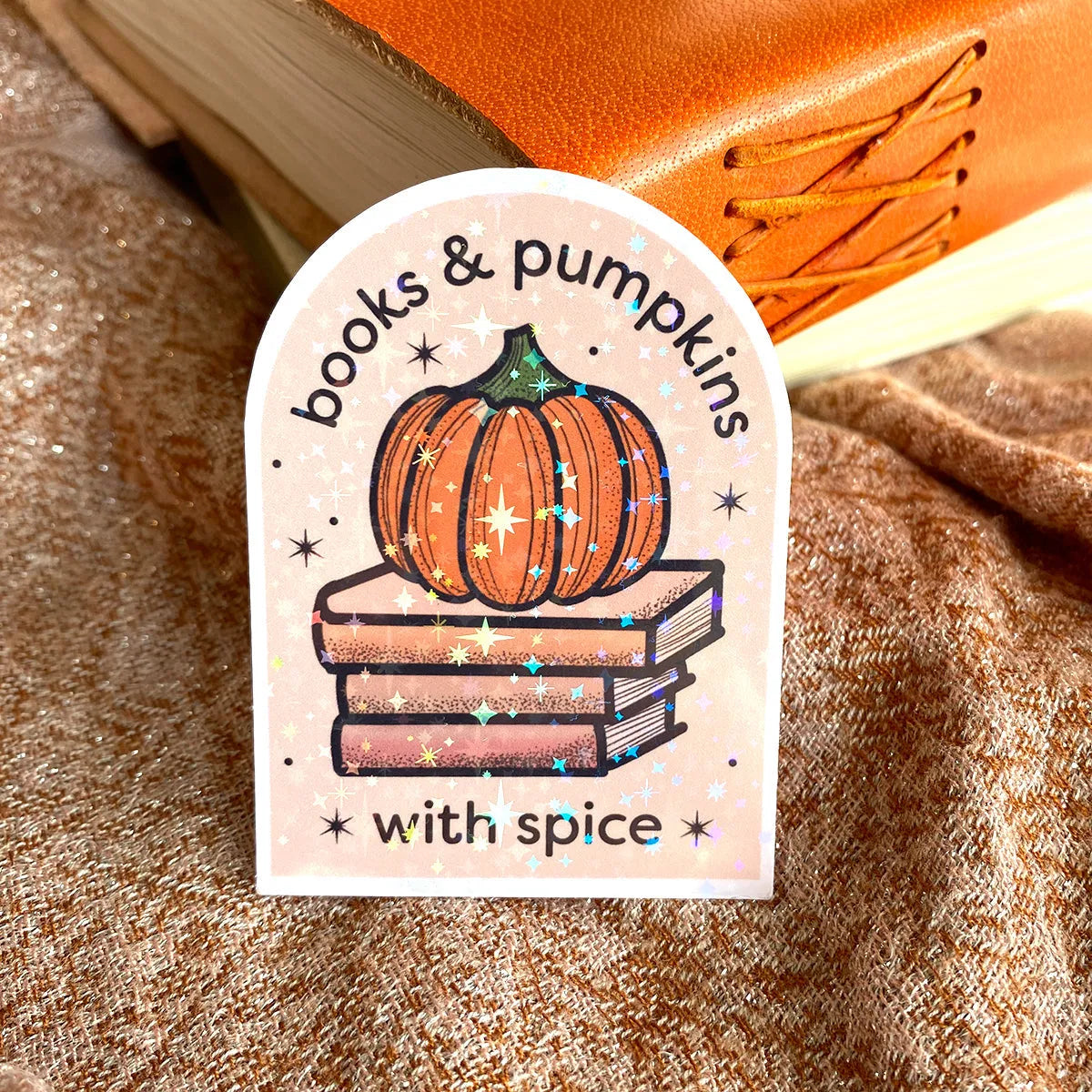  Books and Pumpkins with Spice Sticker Cheeky Peach Designs Sticker art-noise.myshopify.com books-and-pumpkins-with-spice-sticker