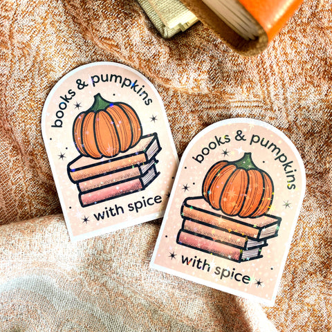 Books and Pumpkins with Spice Sticker