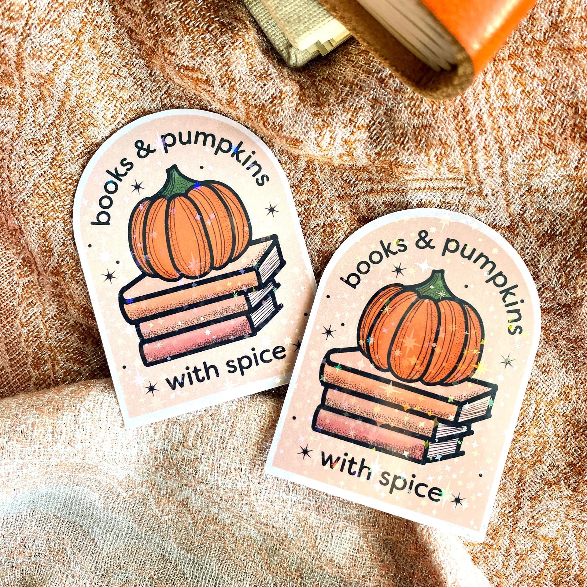  Books and Pumpkins with Spice Sticker Cheeky Peach Designs Sticker art-noise.myshopify.com books-and-pumpkins-with-spice-sticker