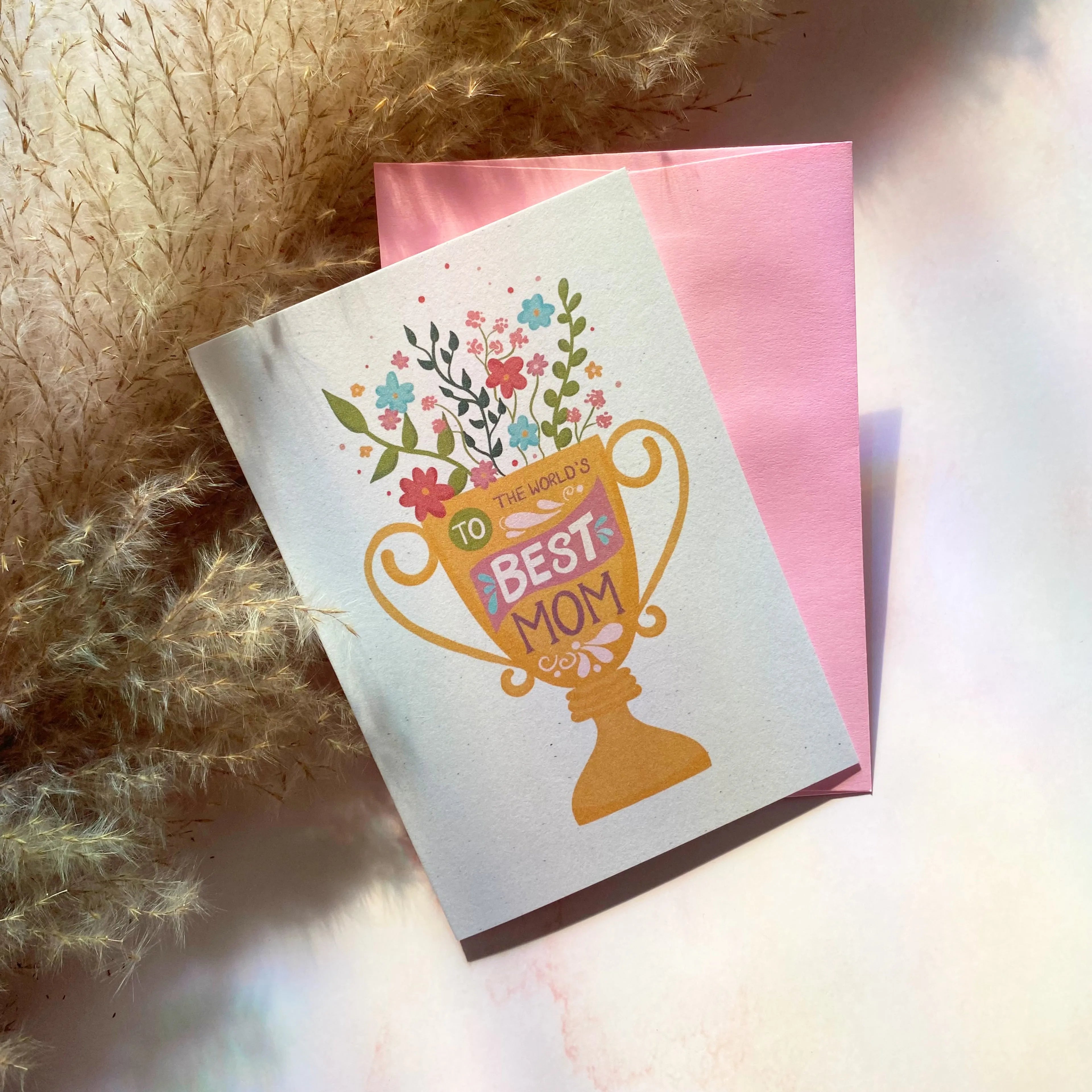  To The World’s Best Mom | Mother's Day Mini Greeting Card Cheeky Peach Designs Cards art-noise.myshopify.com to-the-world-s-best-mom-mothers-day-mini-greeting-card