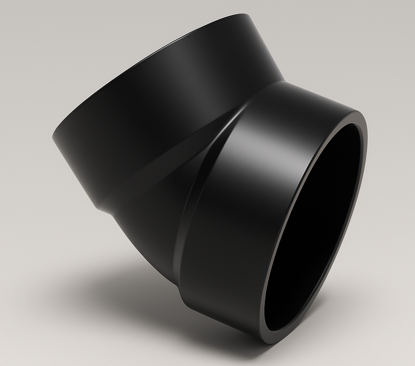 LESSO ABS 45° Elbow – Hub x Hub DWV Fitting | 1 1/2" to 3"