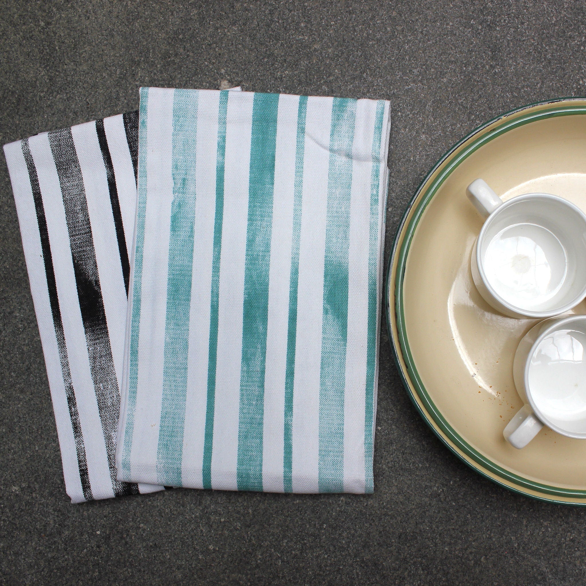 Distressed Stripes Tea Towels - Set/2