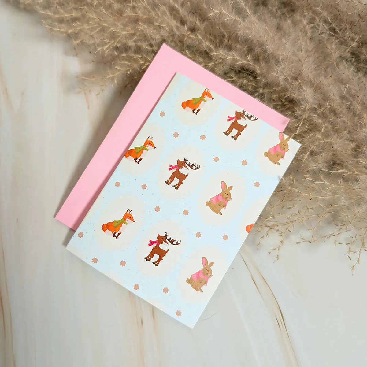  Cozy Woodland Animals Mini Holiday Card Cheeky Peach Designs Cards art-noise.myshopify.com cozy-woodland-animals-mini-holiday-card