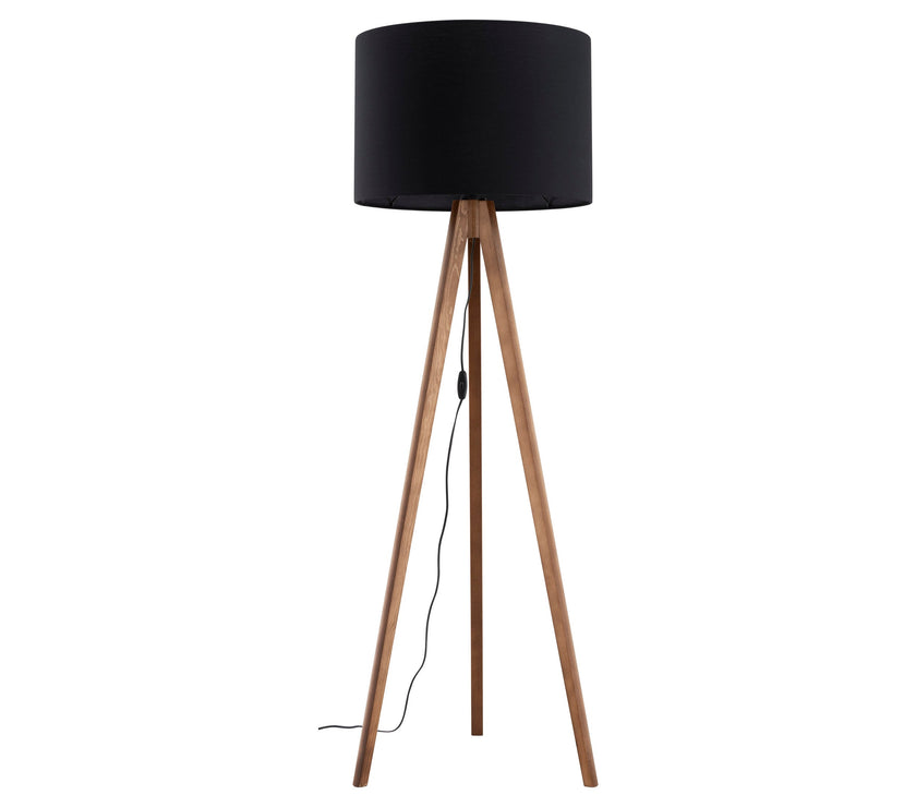 GRAND Walnut Black Mid-Century Modern Floor Lamp