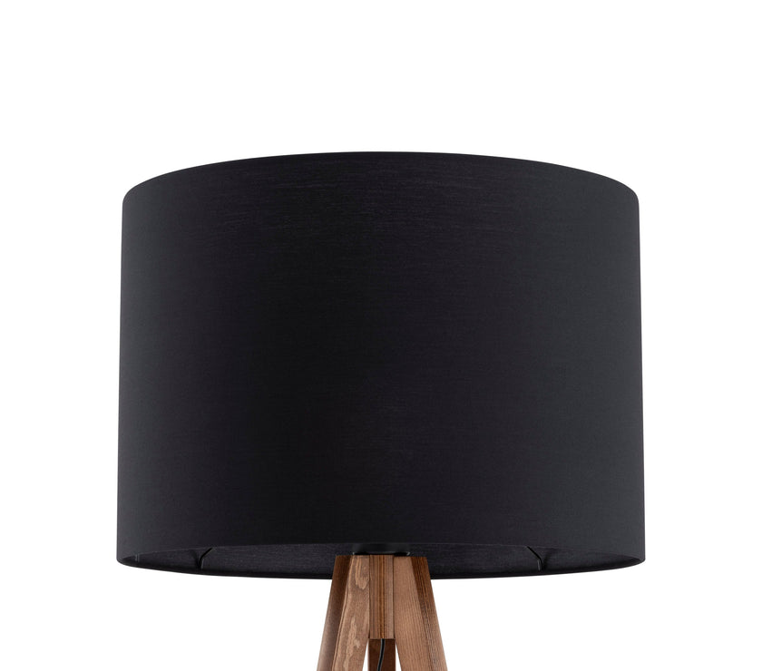 GRAND Walnut Black Mid-Century Modern Floor Lamp