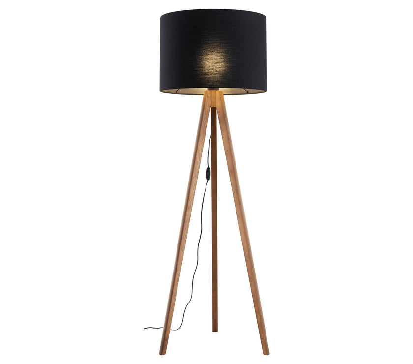 GRAND Walnut Black Mid-Century Modern Floor Lamp