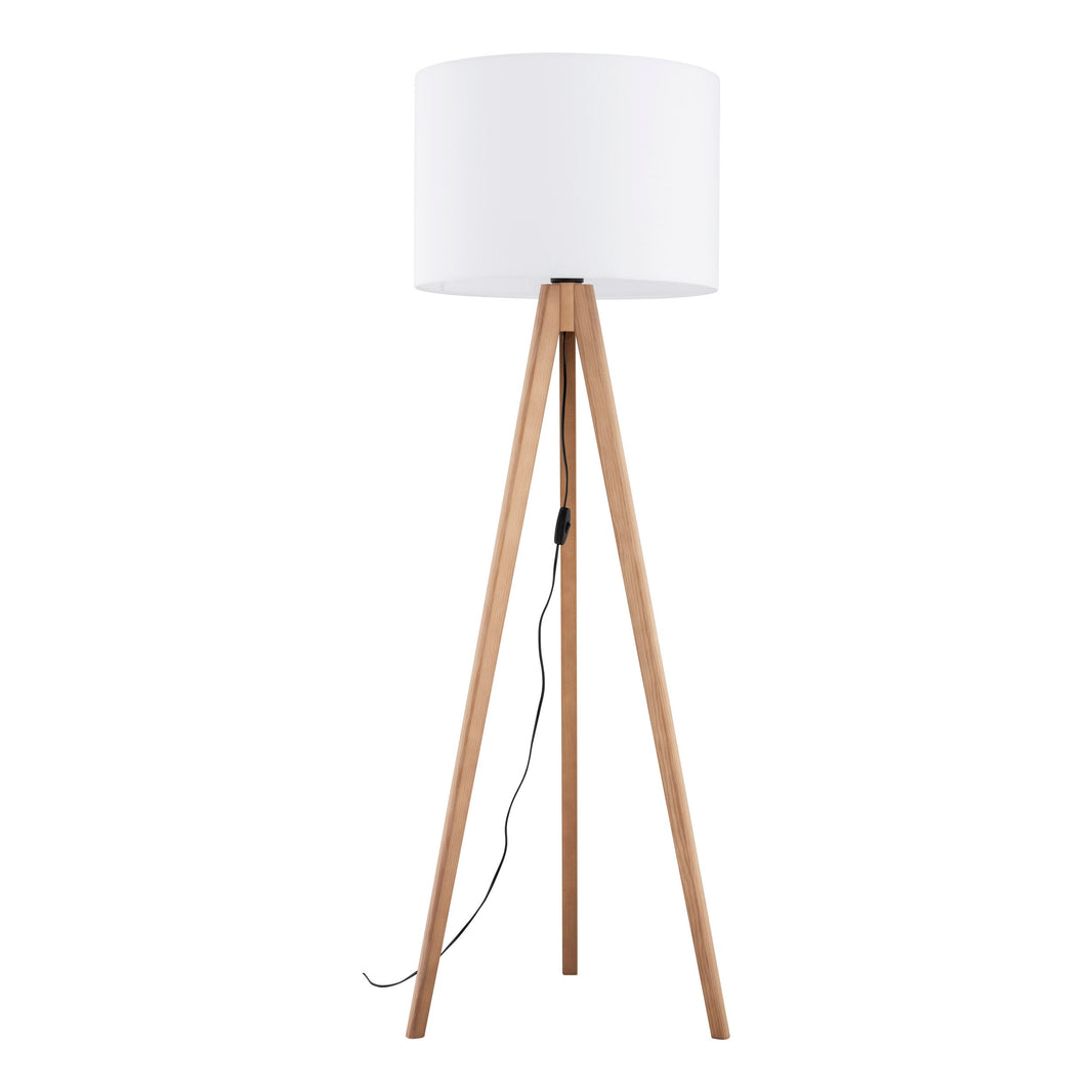 GRAND Pine White Mid-Century Modern Floor Lamp