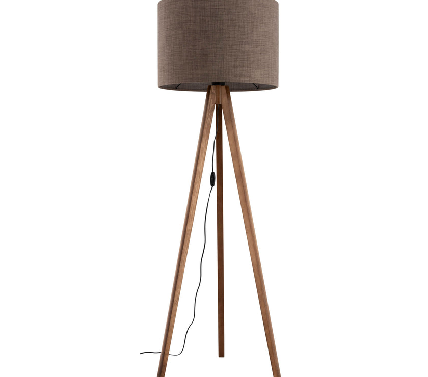 GRAND Walnut Brown Mid-Century Modern Floor Lamp