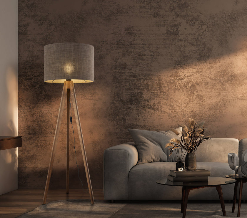 GRAND Walnut Brown Mid-Century Modern Floor Lamp