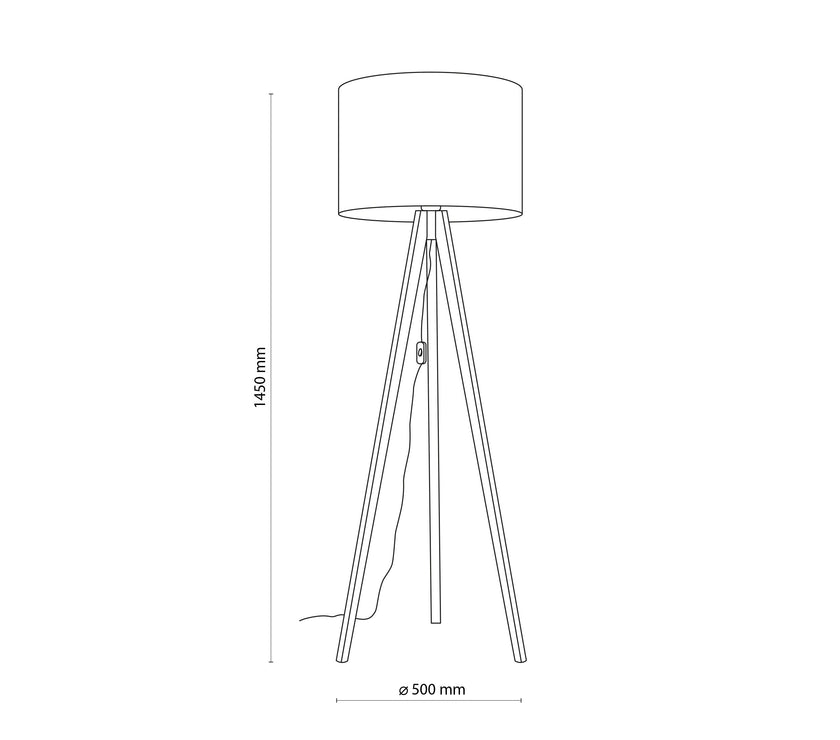 GRAND Pine Linen Mid-Century Modern Floor Lamp