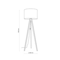 GRAND Pine Linen Mid-Century Modern Floor Lamp
