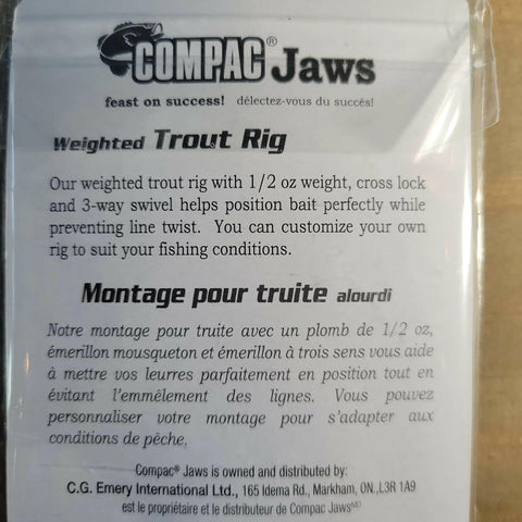 🍁COMPAC Weighted Trout Rig 1/2oz