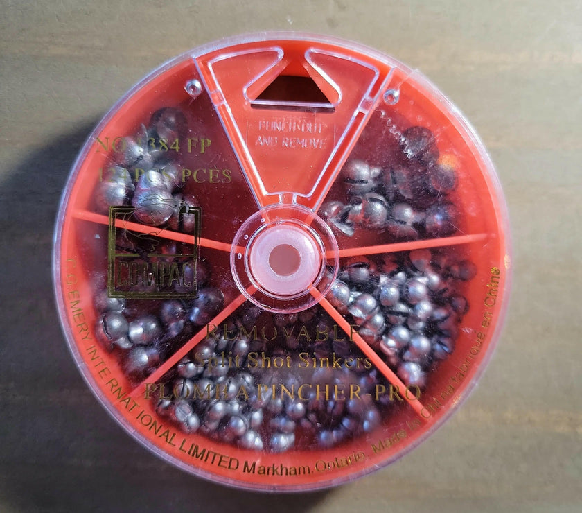 🍁COMPAC Removable Split Shot Sinkers Dial Pack assortment 124pcs