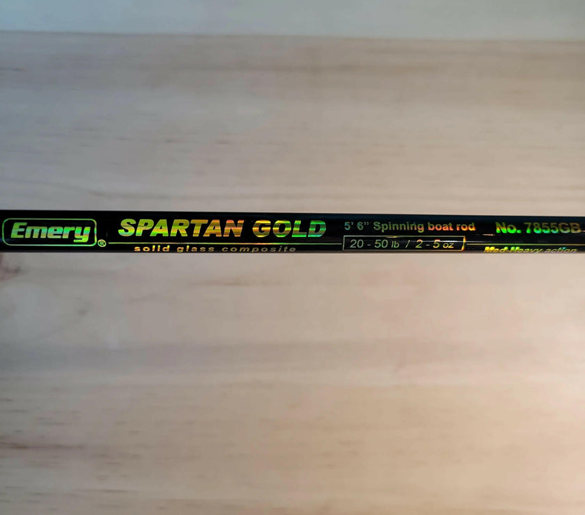 🍁Emery Spartan Gold 5'6" Spinning Boat Rod 20-50lb 2-5oz Lures