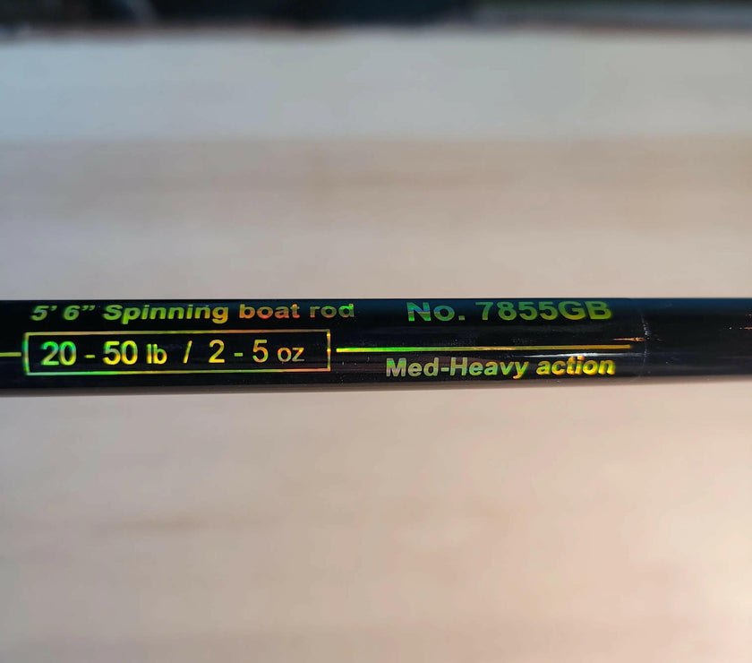🍁Emery Spartan Gold 5'6" Spinning Boat Rod 20-50lb 2-5oz Lures