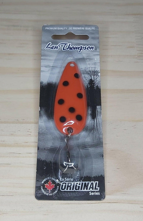 🍁Len Thompson Orange Black Dot Spoons Stony Tackle Shack Fishing Hooks art-noise.myshopify.com len-thompson-orange-black-dot-spoons-1