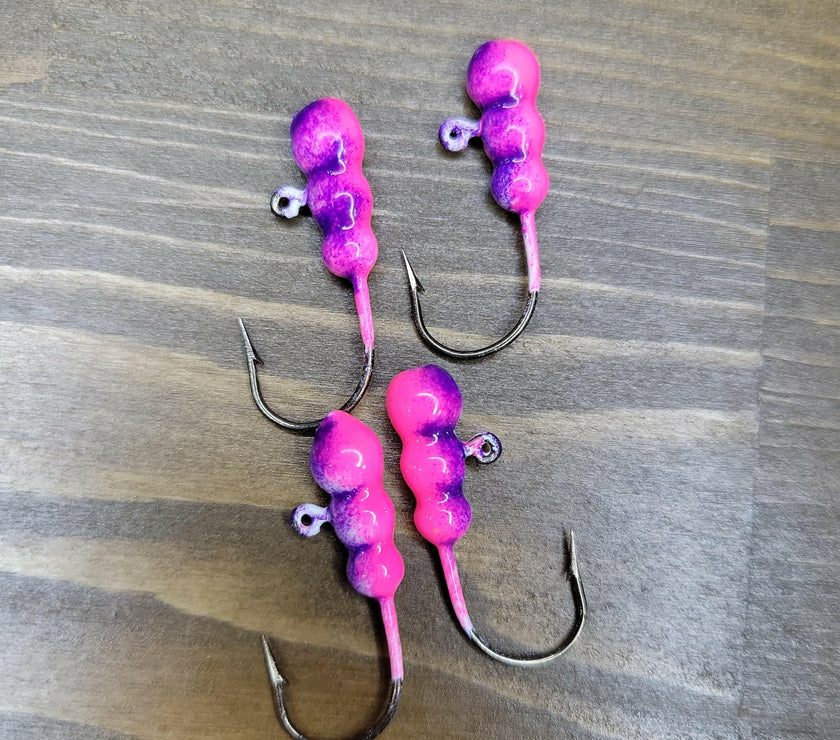 🍁Big Sky Gruesome Grubs Glow Jigs 1/8oz 4/pack
