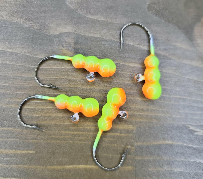 🍁Big Sky Gruesome Grubs Glow Jigs 1/8oz 4/pack