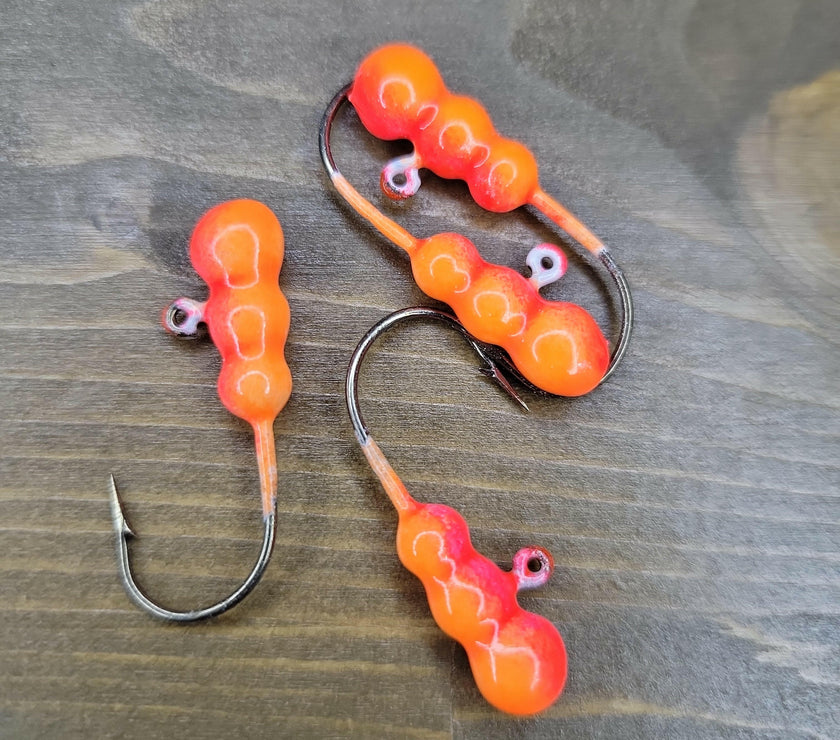 🍁Big Sky Gruesome Grubs Glow Jigs 1/8oz 4/pack
