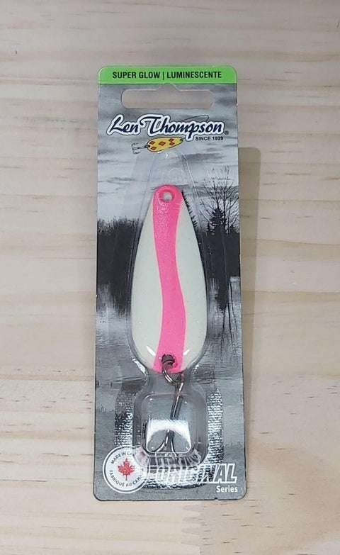 🍁Len Thompson Glowing White & Pink Spoons Stony Tackle Shack Fishing Hooks art-noise.myshopify.com len-thompson-glowing-white-pink-spoons-1