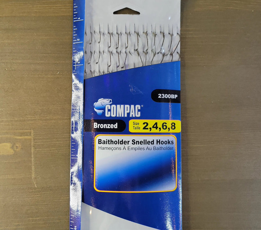 🍁COMPAC Baitholder Snelled Hooks Assortment Bronzed 36pcs