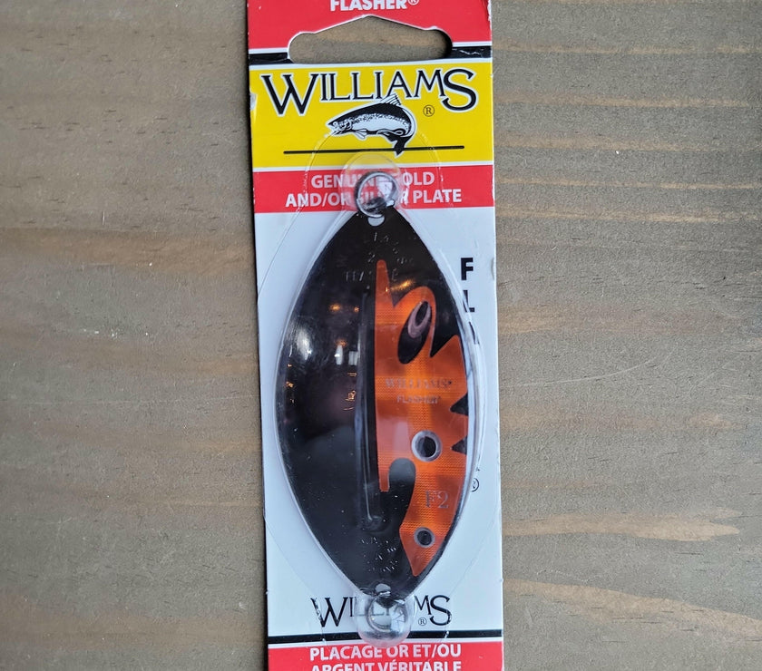 🍁Williams 1/2oz Flasher Black/Orange 3-3/8"