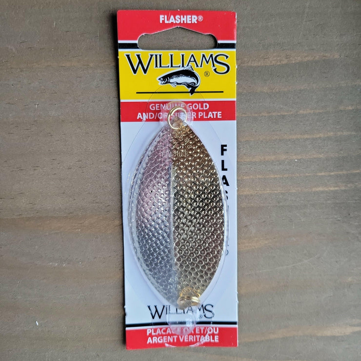 🍁Williams 1/2oz Flasher Dimpled Silver/Gold 3-3/8"