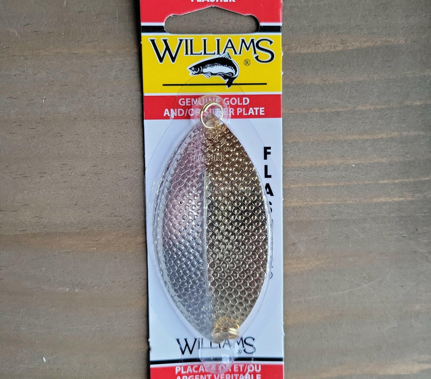 🍁Williams 1/2oz Flasher Dimpled Silver/Gold 3-3/8"