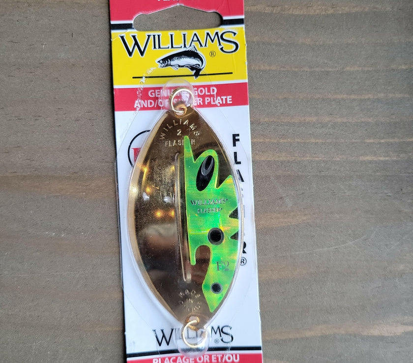 🍁Williams 1/2oz Flasher Gold/Chartreuse 3-3/8"