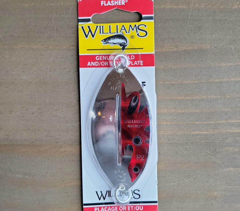 🍁Williams 1/2oz Flasher Silver/Red 3-3/8"