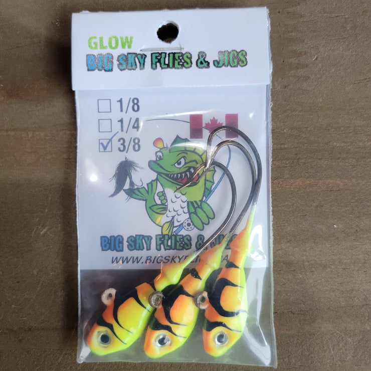 🍁Big Sky Deluxe Minnows Jigs 3/8oz 3/pk