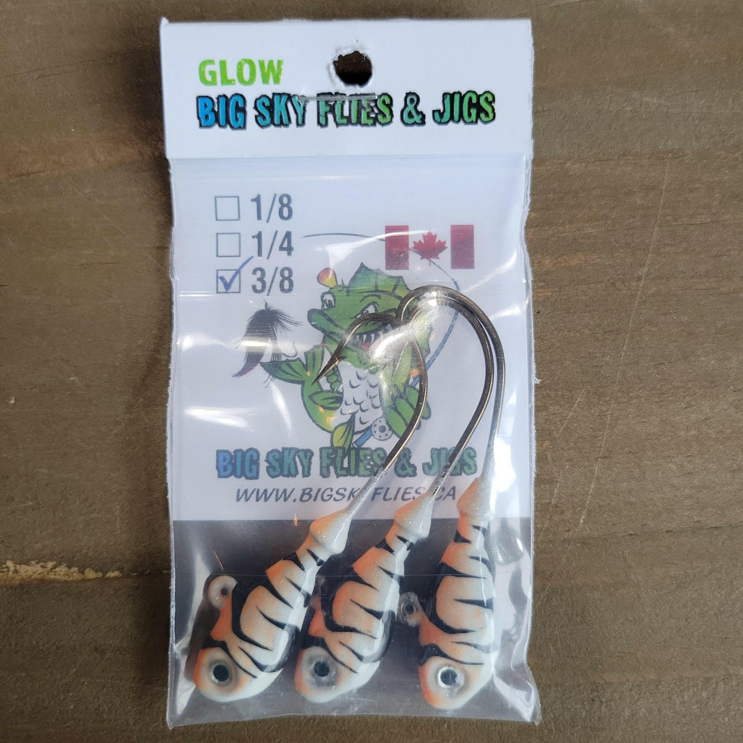 🍁Big Sky Deluxe Minnows Jigs 3/8oz 3/pk