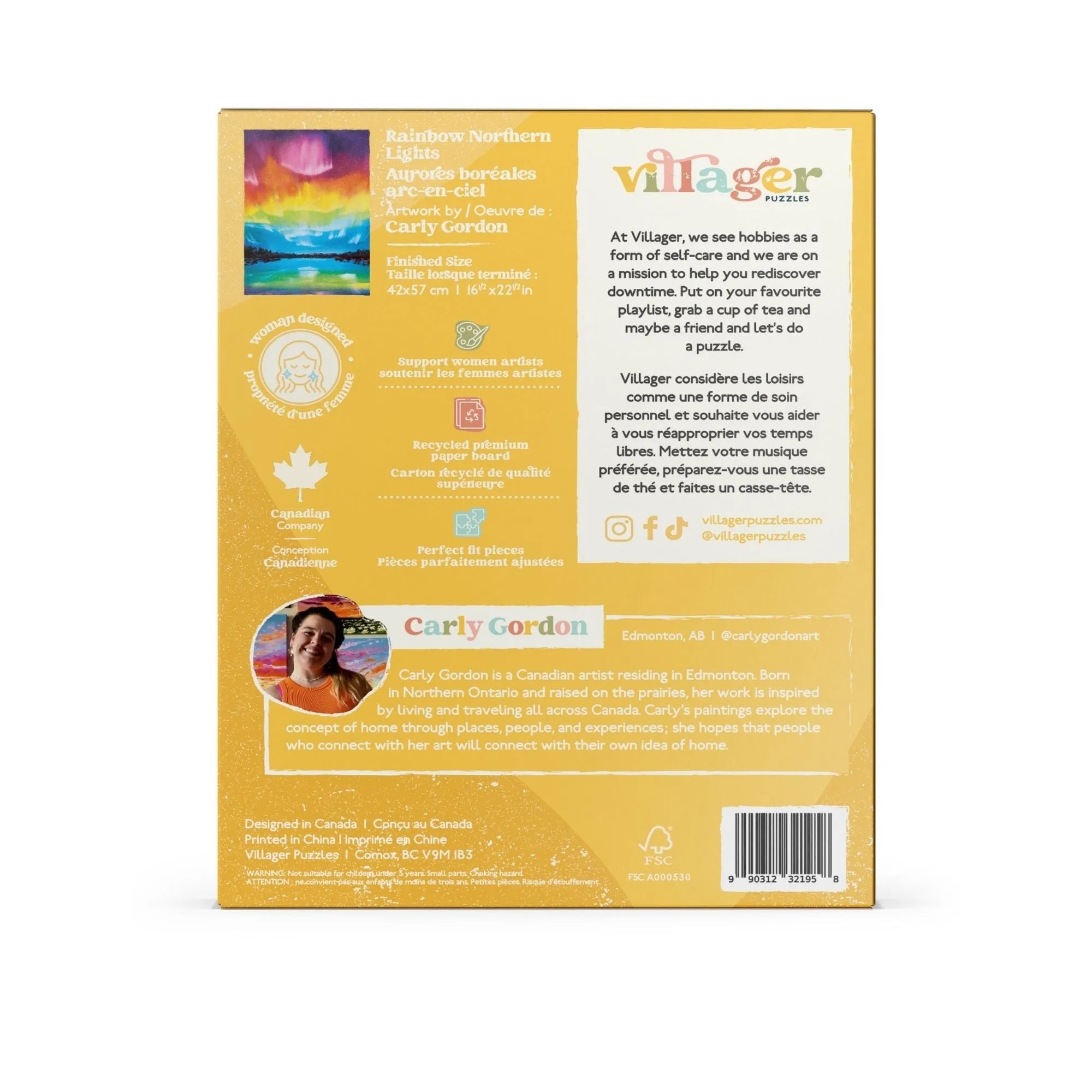  Rainbow Northern Lights | 500-Piece Puzzle for Adults | Designed in Canada by Carly Gordon Villager Puzzles Puzzle art-noise.myshopify.com rainbow-northern-lights-500-piece-puzzle-for-adults-designed-in-canada-by-carly-gordon