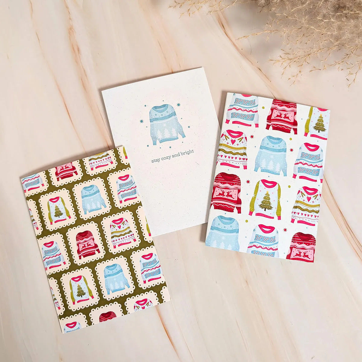  Stay Cozy and Bright Mini Holiday Card Cheeky Peach Designs Cards art-noise.myshopify.com stay-cozy-and-bright-mini-holiday-card