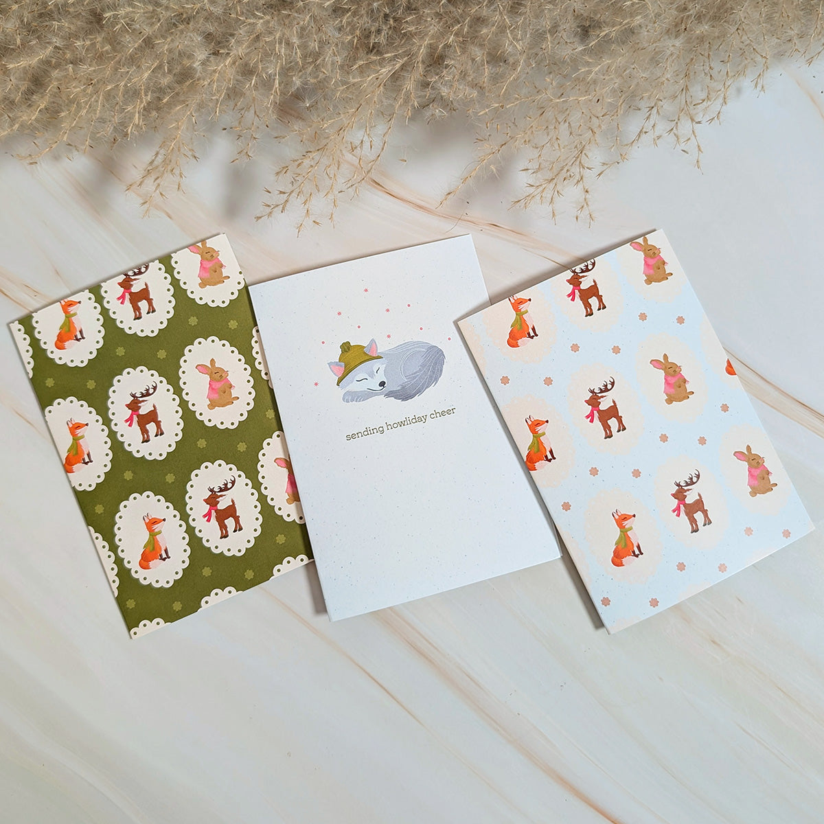 Cozy Woodland Animals Mini Holiday Card