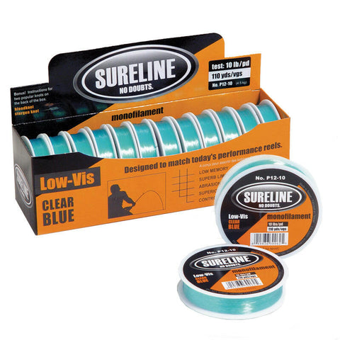 🍁Sureline Monofilament Low-Vis Clear Blue Fishing Line 110yds