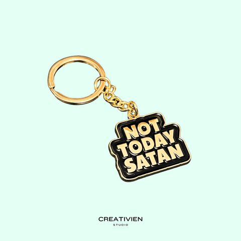 Not today satan Keychain Creativien product_type art-noise.myshopify.com not-today-satan-keychain