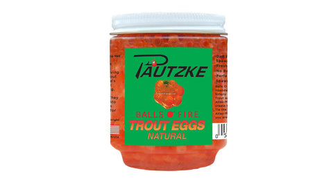 Pautzke BALLS O' FIRE - Trout Eggs, Natural, Can be colored, 8oz jar