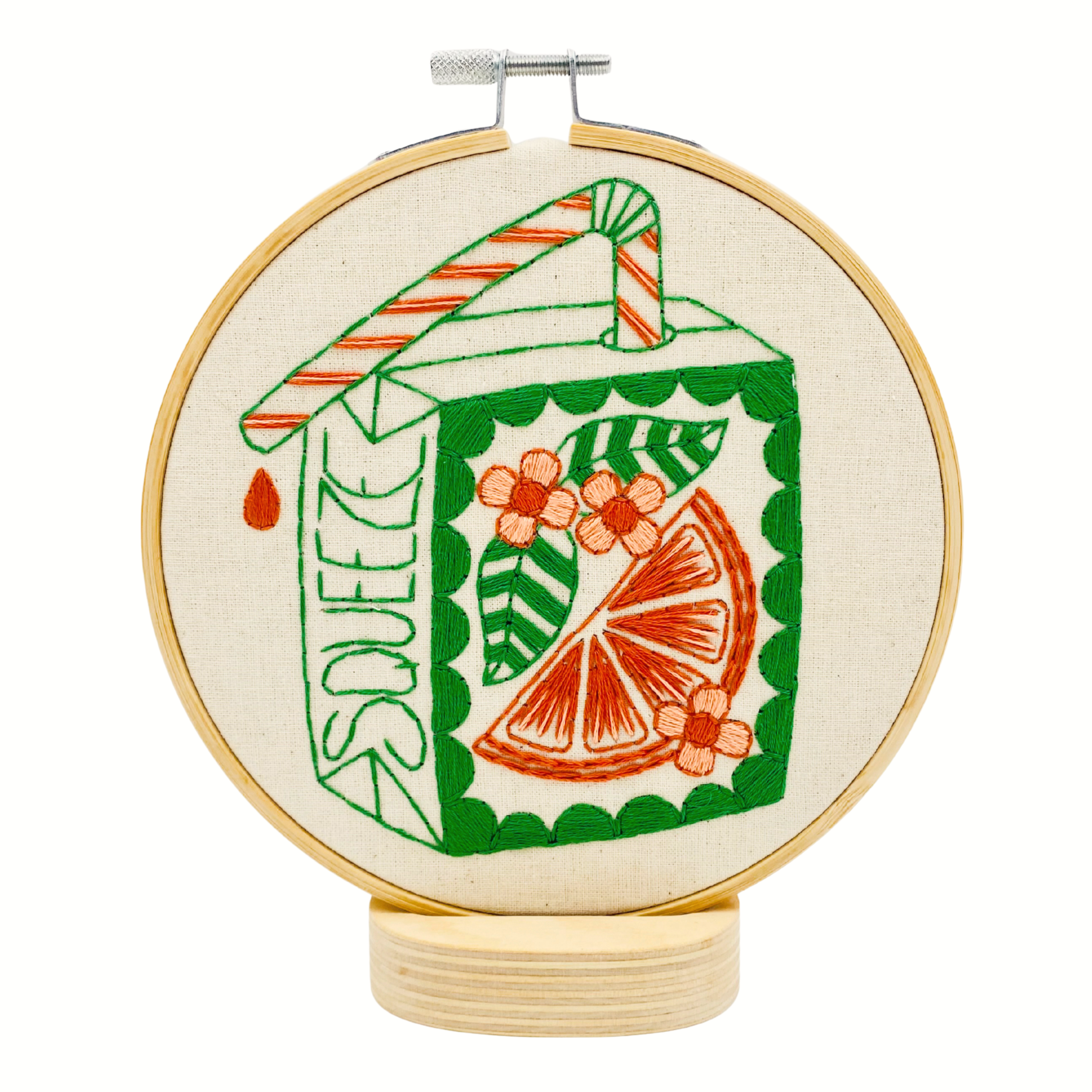 Orange Juice Box Complete Embroidery Kit