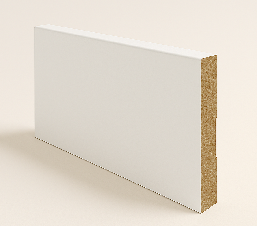 Primed Paulownia Flat Stock Baseboard – Clean, Minimalist Square Edge Moulding