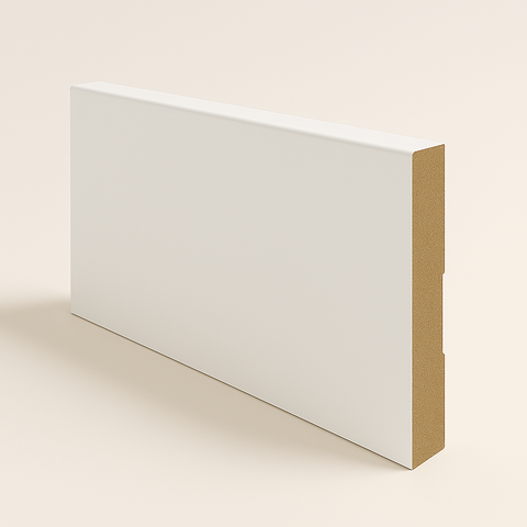 Primed Paulownia Flat Stock Baseboard – Clean, Minimalist Square Edge Moulding