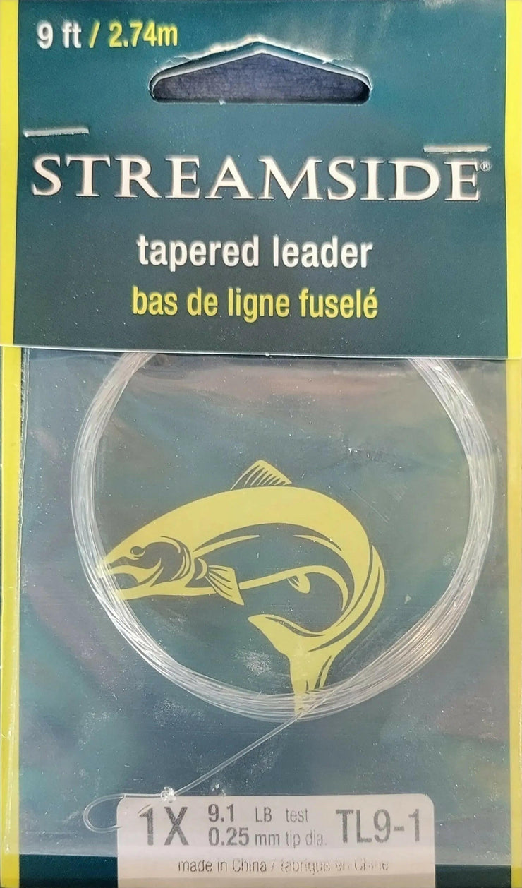 🍁Streamside Tapered Leader 1x 9.1lbs0.25mm tip Dia. 9ft