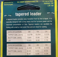 🍁Streamside Tapered Leader 2X 7.8lb 0.23mm Tip Dia. 9ft
