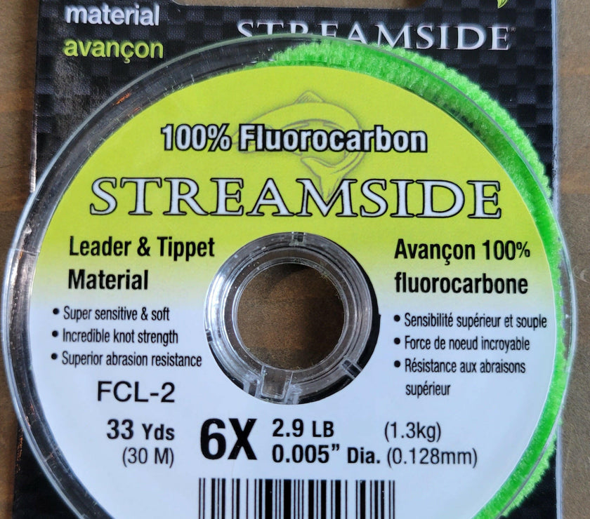 🍁Streamside Fluorocarbon Leader & Tippet Material 2.9b 33yd