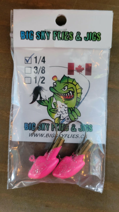 🍁Big Sky Short Shank Erie Rattle Jig 1/4oz 2/pk