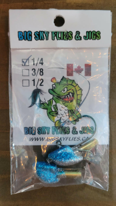 🍁Big Sky Short Shank Erie Rattle Jig 1/4oz 2/pk